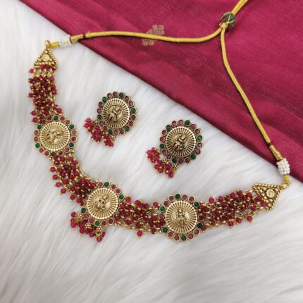 (W10) Divine Coin Temple Necklace Set